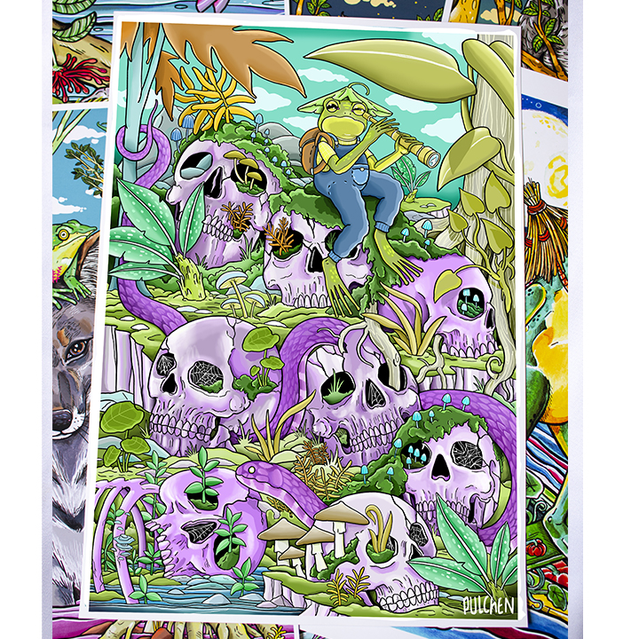 Print A3 ranita exploradora